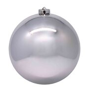 Weihnachtskugeln Christbaumkugeln aus Kunststoff silber, 10cm, 4 Stk.