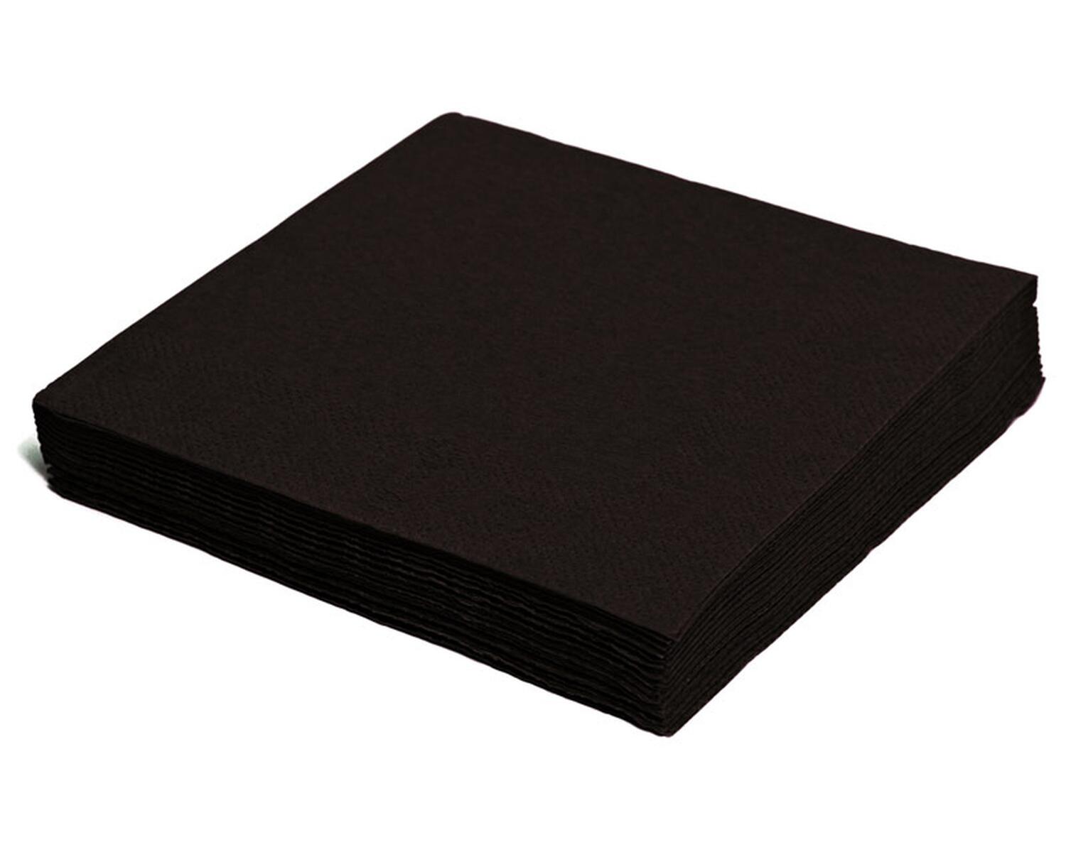 Servietten 24 x 24 cm 1/4 -Falz, 2-lagig schwarz, 250 Stk.