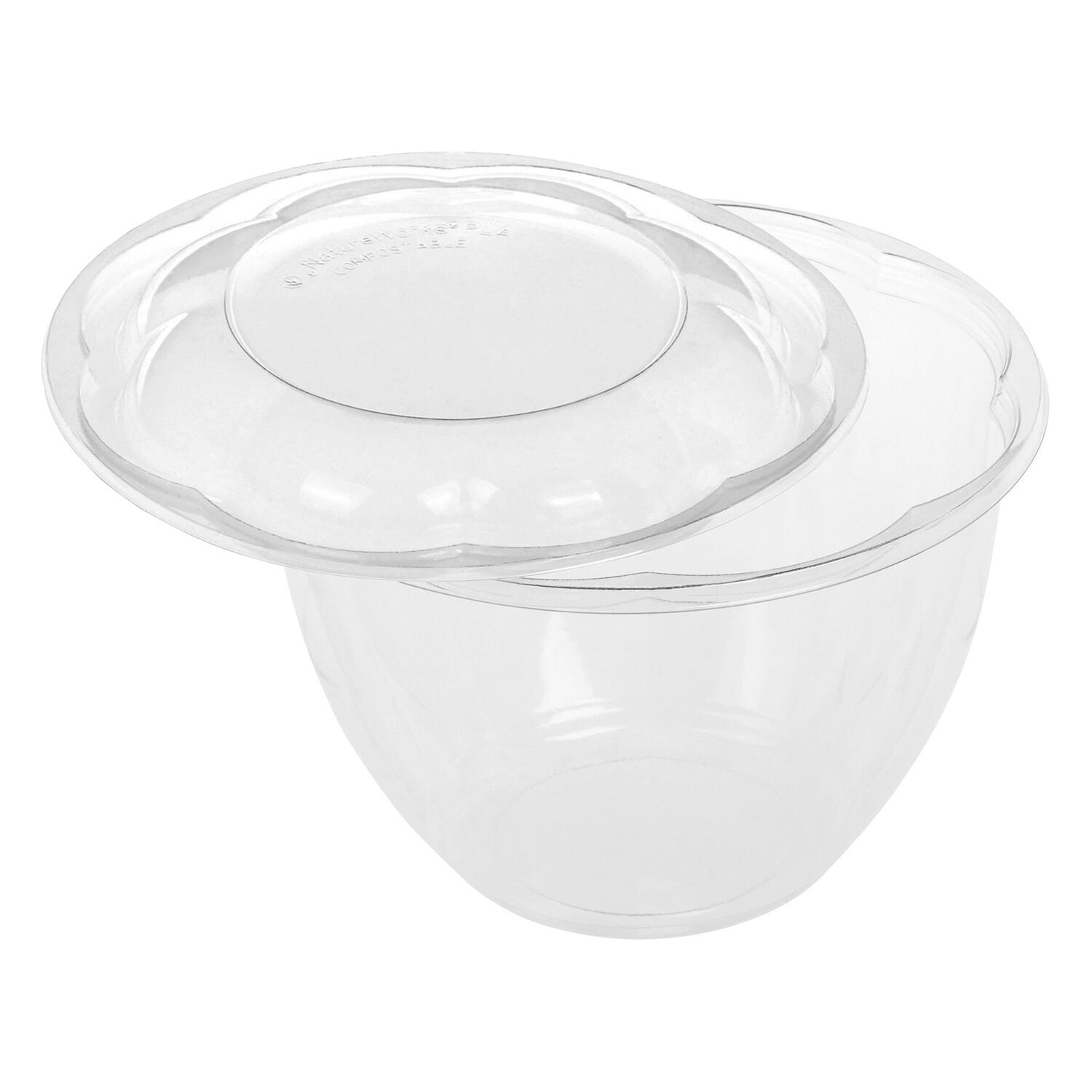 BIO Salatschalen aus Bio-Kunststoff (PLA) inkl. Deckel  950ml  17 cm, 50 Stk.